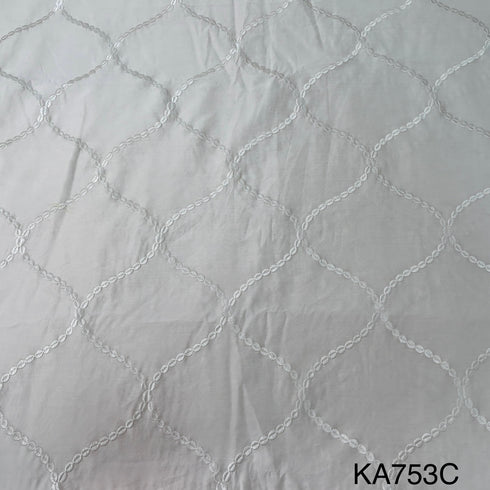 Thread Embroidered Chanderi Silk Fabric KA753